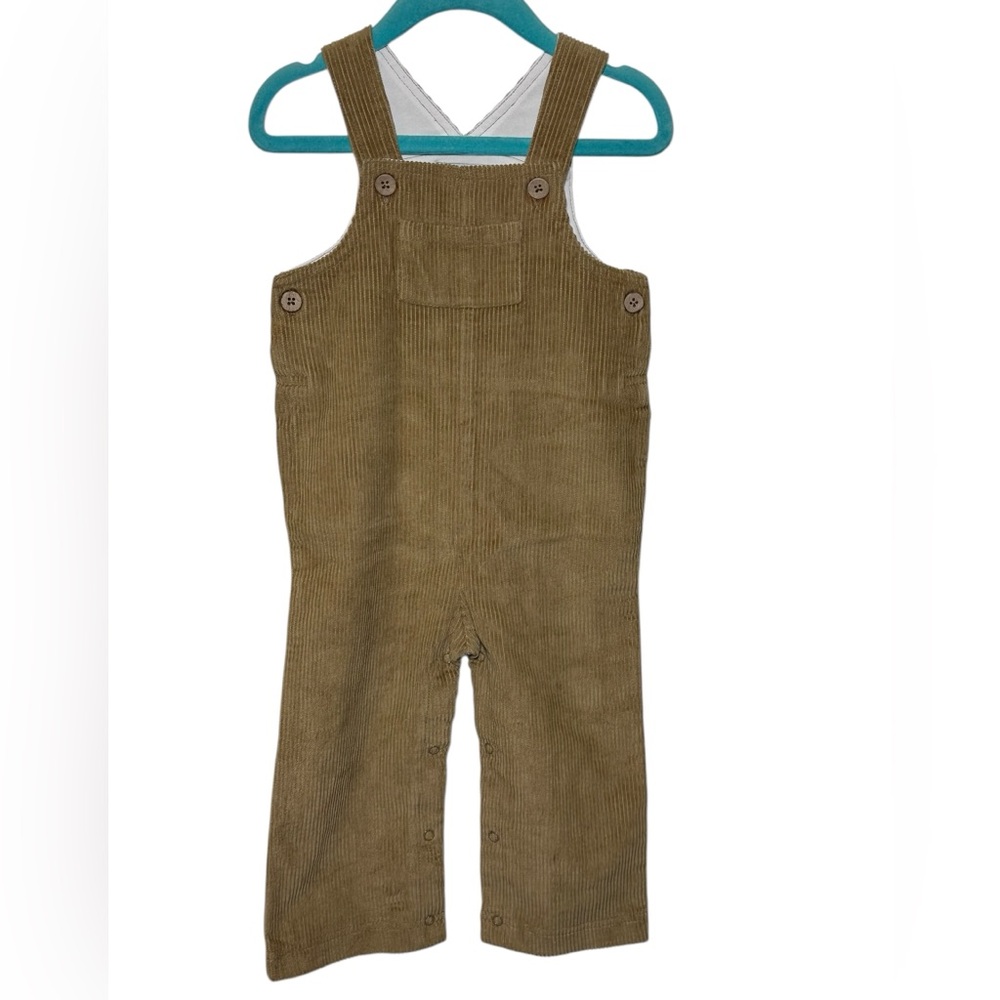 Mudpie‎ Brown Lightweight Corduroy Overall Snaps between legs Size 12-18mo